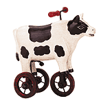 wooden cow toy tricycle