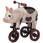 wooden pig toy tricycle