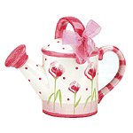 handpainted watering can vase/planter